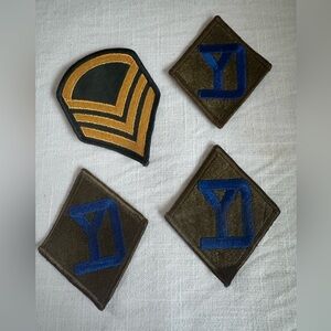 Vintage Military Style Sew-On Patches Lot of 4